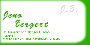 jeno bergert business card